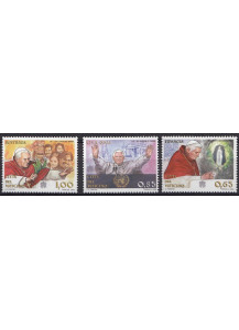 2009 Vaticano Viaggi di Benedetto XVI 3 Valori Sassone 1506-8